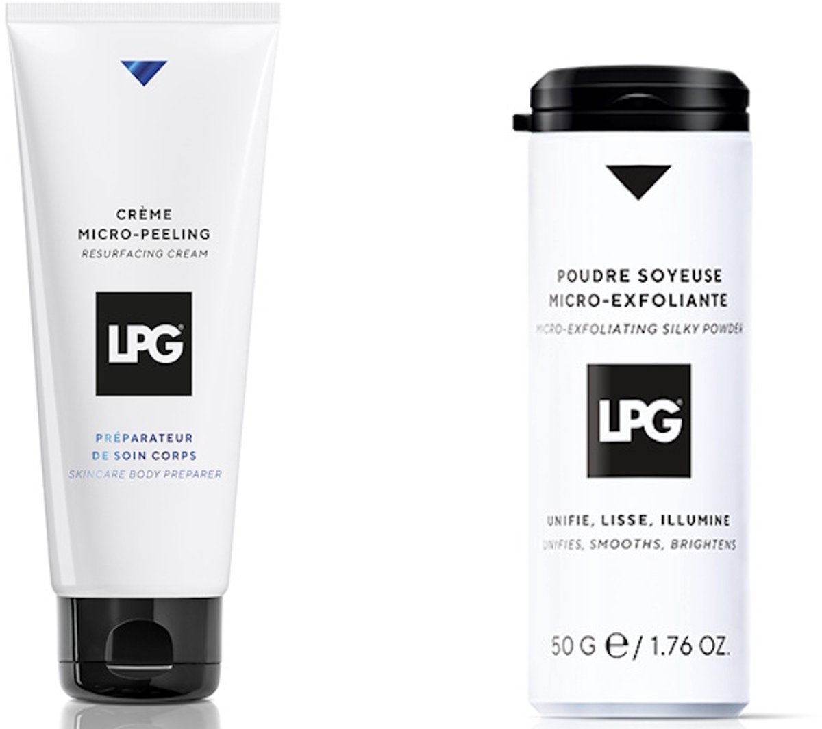 LPG - Endermologie - huidverzorging - combipack - micro-peeling resurfacing cream + silky powder - 1x200 ml + 1x50 gram