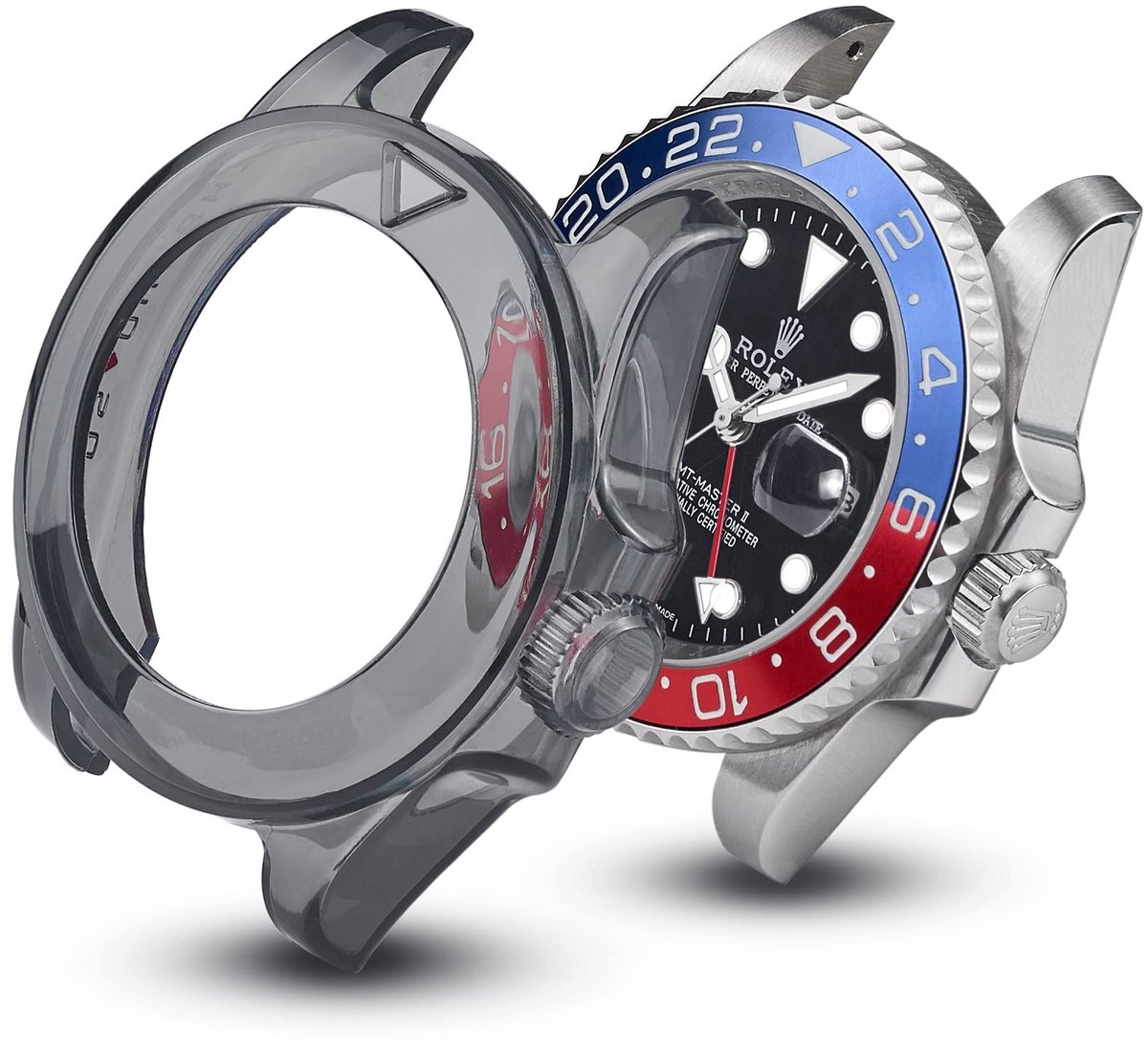 CRAFTER BLUE Chrono Suit Protector Rubber Case compatibel met Rolex 40 mm Submariner, GMT Master I II, Explorer II en Yacht Master, Horlogebeschermer, Rubber