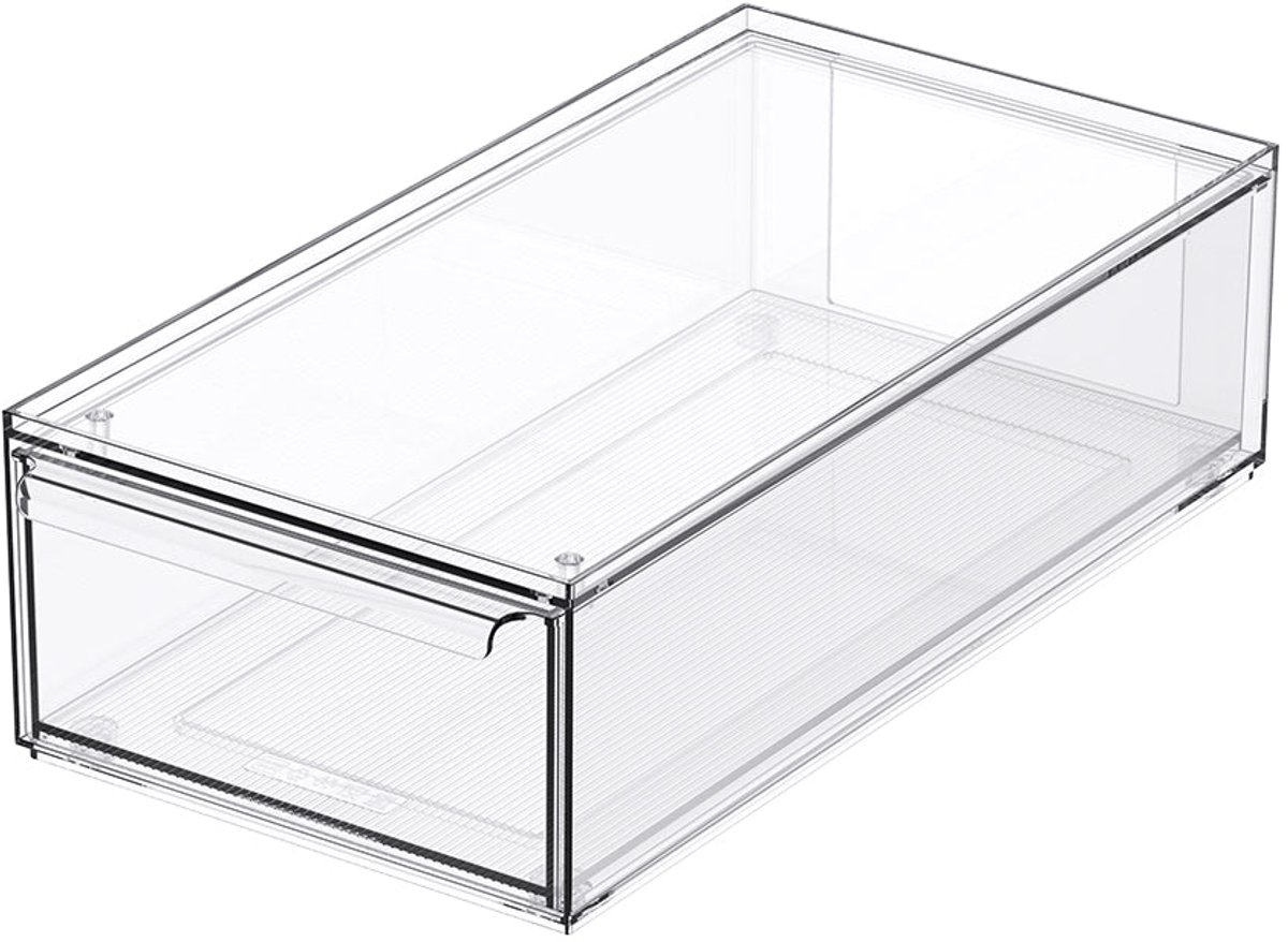 So Clever x Vacane Koelkastbak Medium met Lade - Transparant - Stapelbaar | BPA-vrij