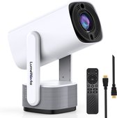 LumeWorks Nova Mini Beamer - 4K Support - AI Auto Focus - Smart TV - Projector - Android 11 - Voor IOS & Android - Home Cinema - Draadloos & Draagbaar - Wit