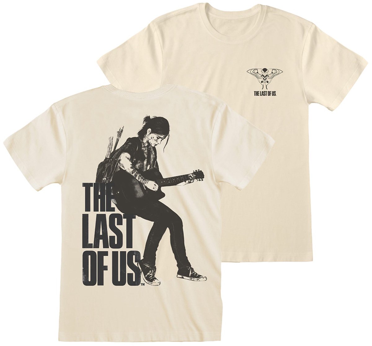 The Last of Us shirt Ellie Guitar With Back print 2XL Beige