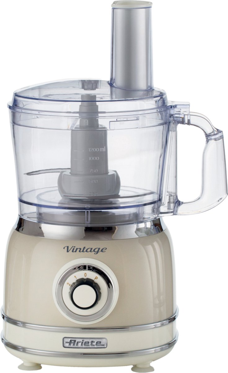 Ariete 1781/03 - Vintage food processor- 1000W - 2L inhoud - 2 snelheden - Beige
