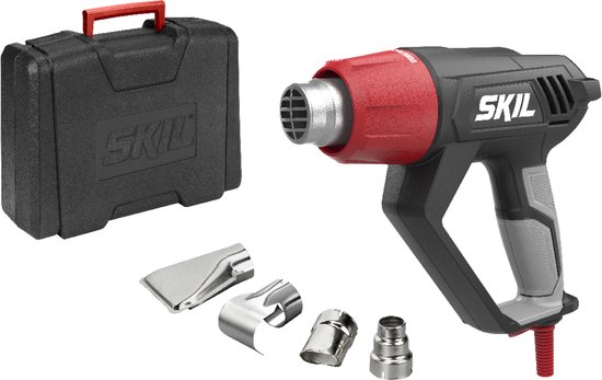 SKIL Heteluchtpistool 2000W - Verfbrander - BBQ Aansteker - Solderen - Heat Gun - Warmte Pistool - 3 Temperatuurstanden - Inclusief Mondstukken & Koffer - Skil 8003 FD