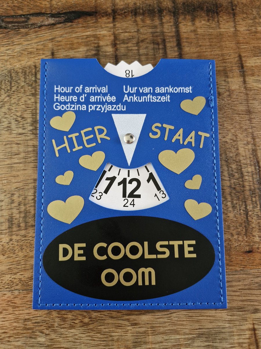 Deco Holland Parkeerschijf - blauwe zone parkeerkaart - tekst De coolste oom
