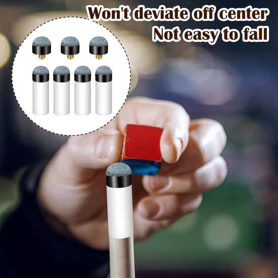 Allecto Plus - Biljartkeu-punten 16 stuks voor biljartstokken - 12mm keu tip voor pool- en snookerkeus (grijs) van Allecto plus — afbeelding 3