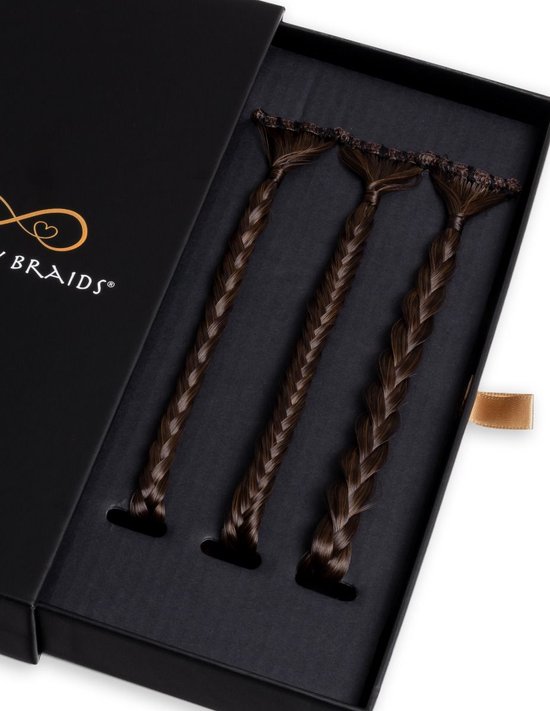 Infinity Braids - Braidies - Set van 3 Clip-in Vlechtjes - Lizzy, Jolie ...