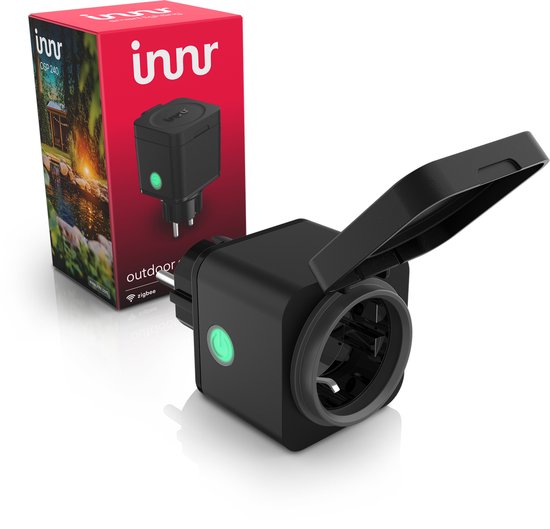 Innr Slimme Stekker - Zigbee - werkt met Philips Hue* en Alexa - Buiten Stekker - Outdoor Smart Plug met Energiemeter - IP54 Waterdicht - 1 Stuk