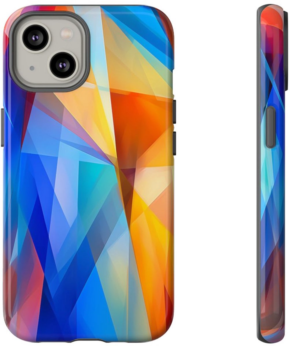 Levendig Geometrisch Abstract Ontwerp – Telefoonhoesje Geschikt voor iPhone 14