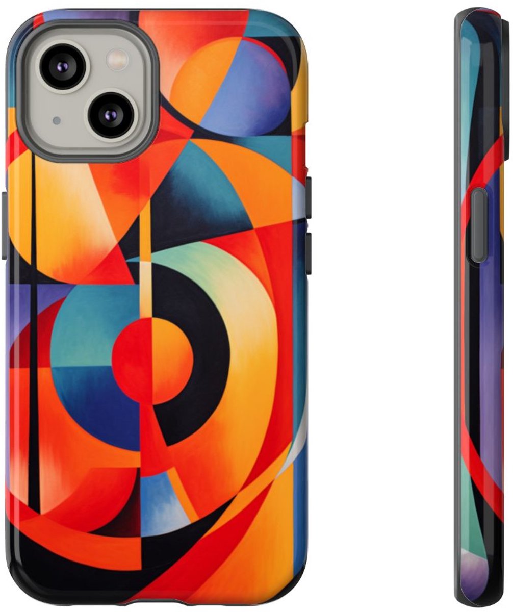Vrolijke Geometrische Abstracte Kunst – Telefoonhoesje Geschikt voor iPhone 14