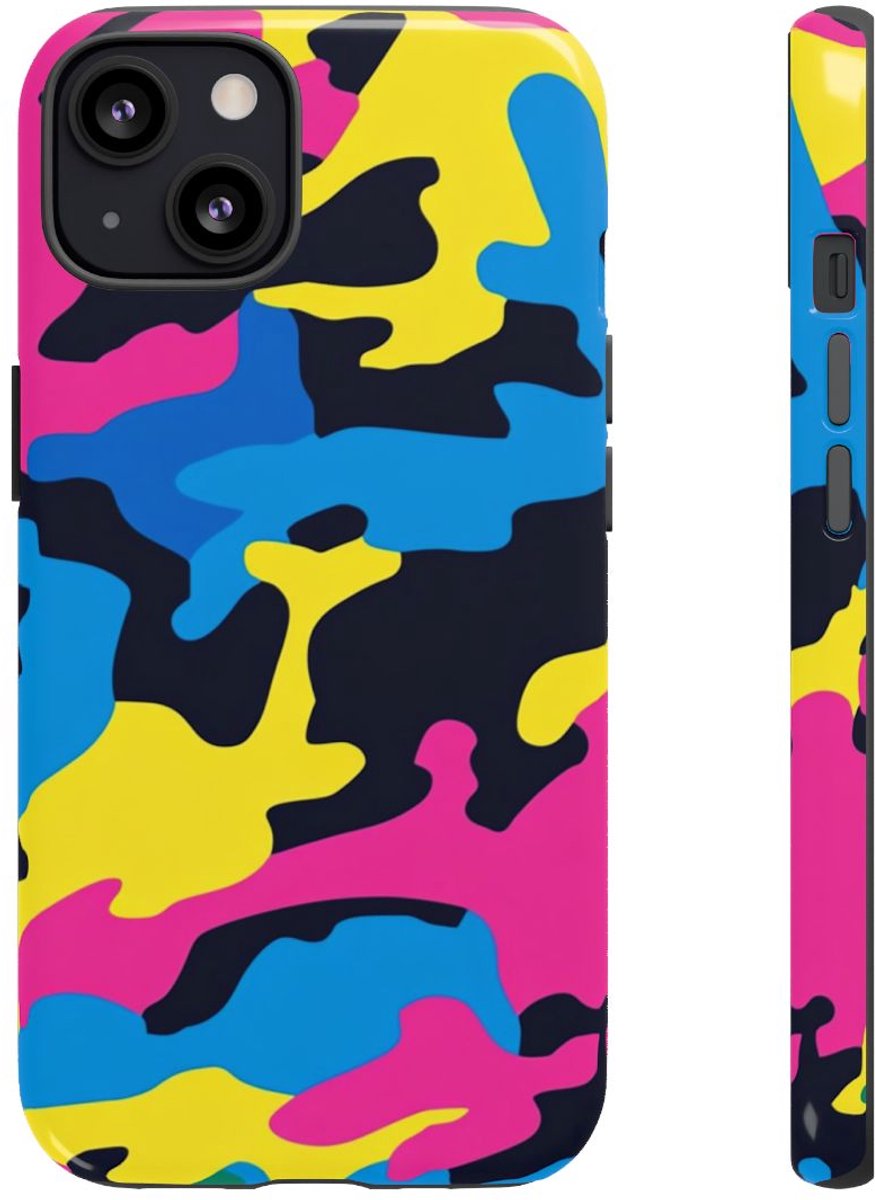 Neon Kleurrijk Camouflagepatroon – Telefoonhoesje Geschikt voor iPhone 13
