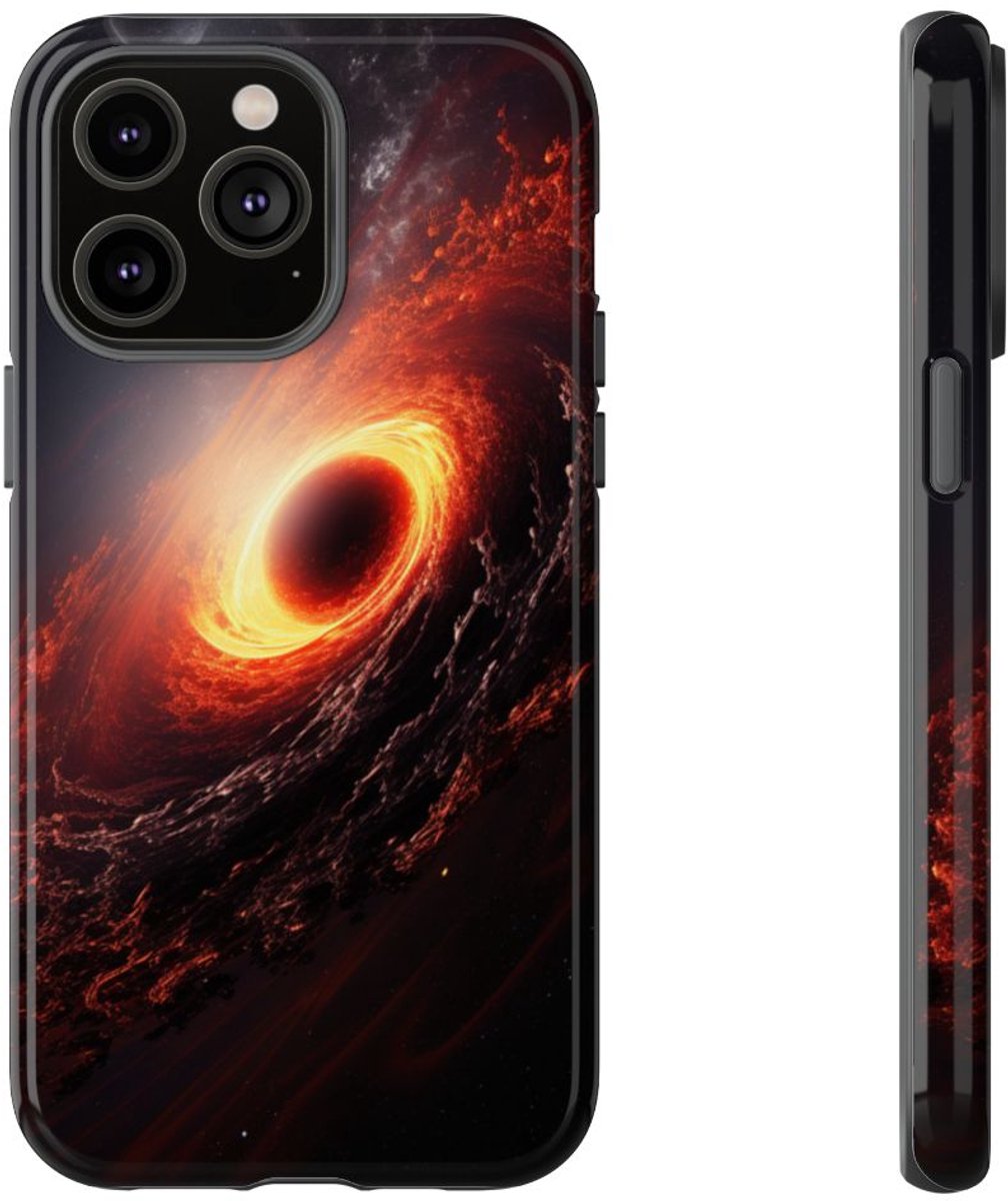 Vurige Zwarte Gat in de Ruimte – Telefoonhoesje Geschikt voor iPhone 14 Pro Max