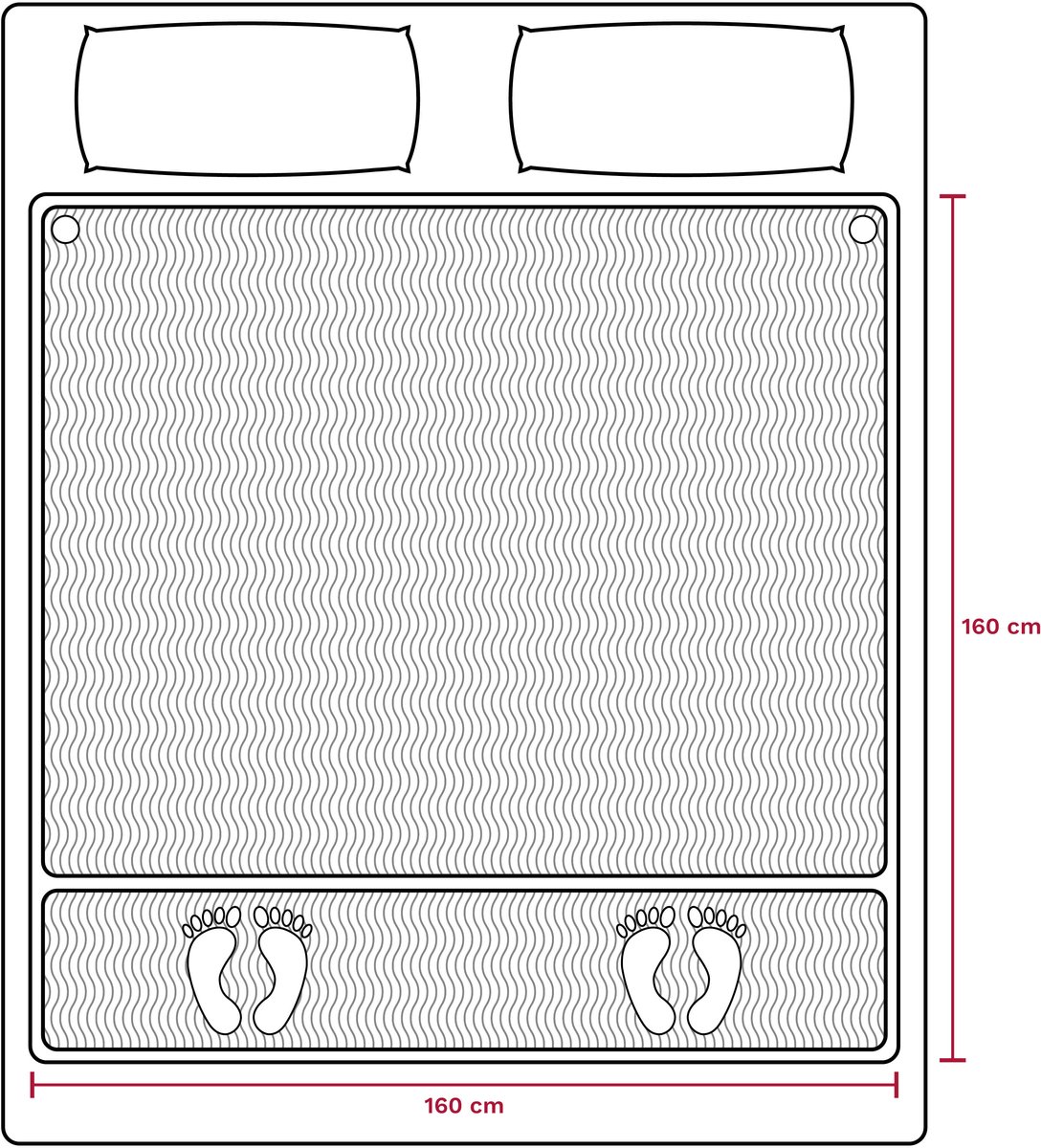 Inventum HN297V elektrische onderdeken 160x160 cm - 2-persoons - 9 warmtestanden - 2 zones apart instelbaar - Antibacterieel - Wasbaar - Fleece - Wit – foto 6