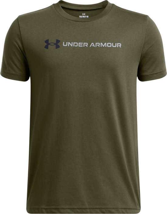 Under Armour UA B LOGO WORDMARK SS Unisex Sportshirt - Groen - Zwart