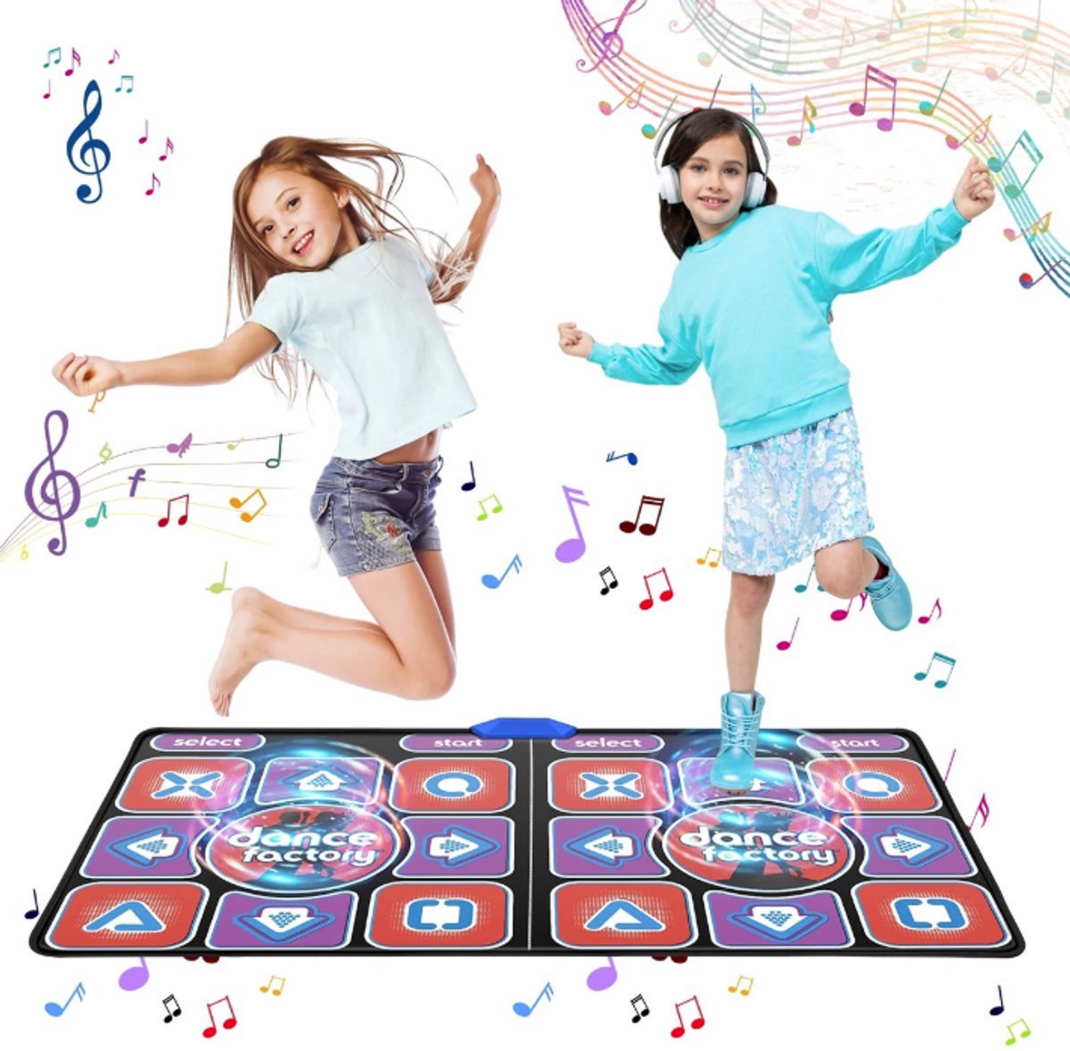 WNHB® Draadloze Dansmat met Muziekspel - Fitness Dansmat voor 2 Personen - Plug & Play met HDMI 1080P HD