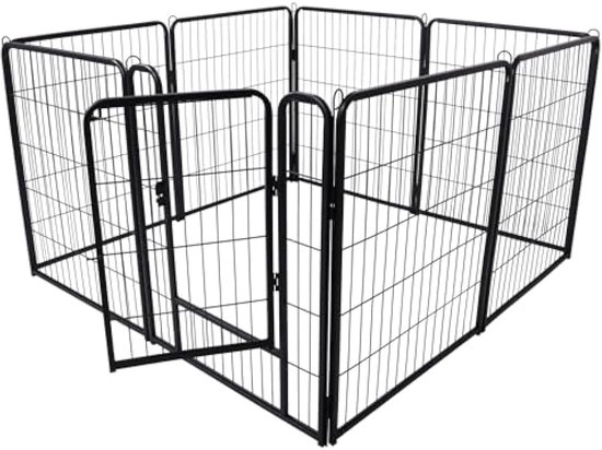 LZQ Puppyren Dhz puppyren met deur, hondenbox voor woning, 8 roosterplaten, elk 80 x 65 cm, voor honden, woning en tuin