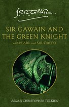 Couverture du livre 'Sir Gawain and the Green Knight'. Vert avec une image circulaire d'armure verte médiévale et de hache.