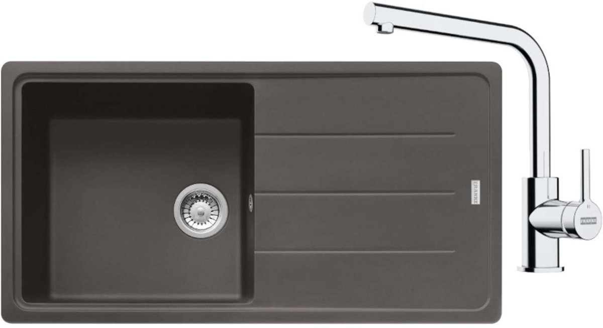 Franke Sets - Keukenset G264ŠB, fragraniet spoelbak BFG 611 en keukenkraan FS 3230.031, grijs leisteen/chroom 114.0720.164