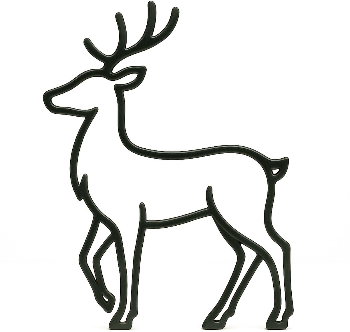 Rendierbeeldje - zwart - 20 cm hoog