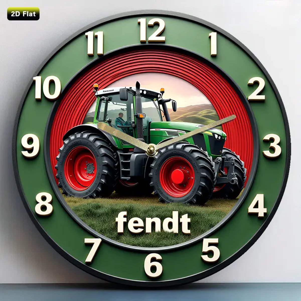 Horloge Murale Décorative Logo FENDT Sur Tôle – 20x30 Cm – Fabrication Française – Alu