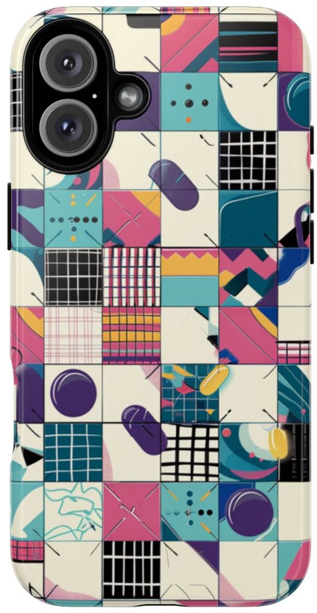 Kleurrijk Abstract Geometrisch Patroon – Telefoonhoesje Geschikt voor iPhone 16 Plus