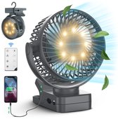 Bol.com Vulpes Goods® Tech - Mini USB Ventilator PRO - Oplaadbare Tafelventilator - Stille Mini Fan met Afstandsbediening - Hand... aanbieding