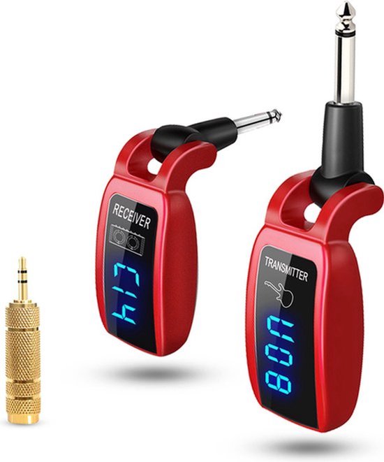2.4G Draadloos Gitaarsysteem Oplaadbaar - Transmitter & Receiver Set Real Time Signaaloverdracht Wit