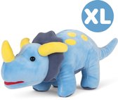 Topknuffels® - Triceratops Blauw Dinosaurus Pluche Knuffel 50 cm - Speelgoed Dino World Knuffels voor Kinderen Jongens Meisjes - Jurassic Dragon Draak Parc Draken Dino's Park Plush Toy