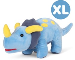 Topknuffels® - Triceratops Blauw Dinosaurus Pluche Knuffel 50 cm - Speelgoed Dino World Knuffels voor Kinderen Jongens Meisjes - Jurassic Dragon Draak Parc Draken Dino's Park Plush Toy