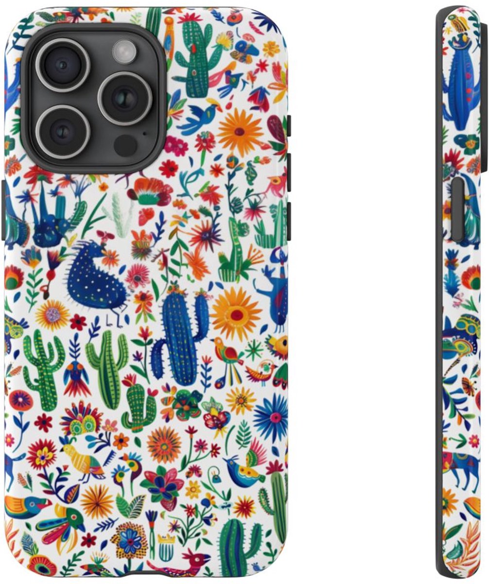 Kleurrijk Mexicaans Volkskunstpatroon – Telefoonhoesje Geschikt voor iPhone 15 Pro Max