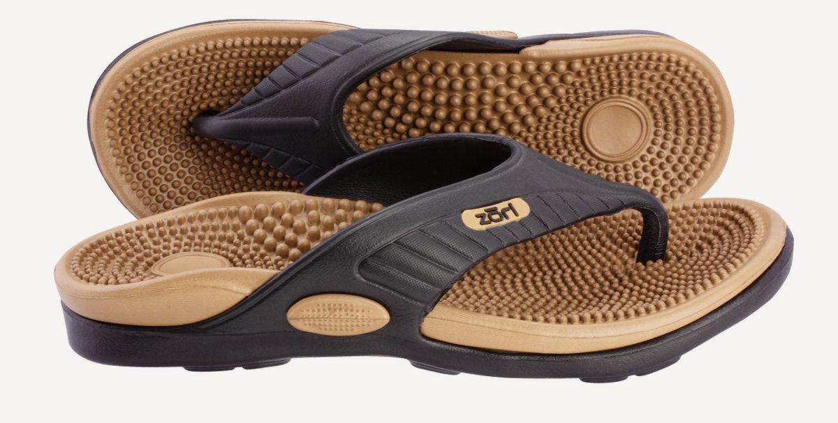Neatfeat- Zori Slippers - Zwart/Cognac - Ultiem steunzoolcomfort