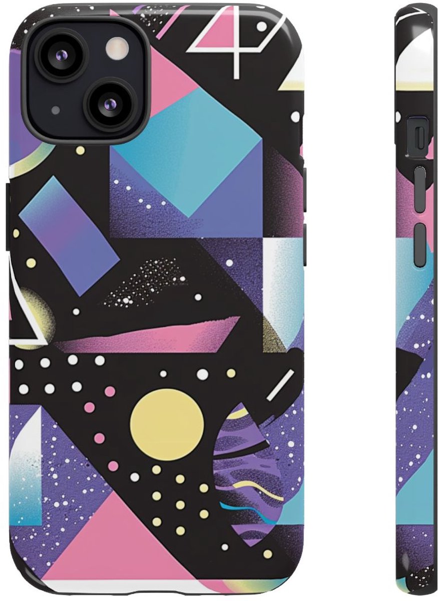 Geometrisch Vaporwave Abstract Patroon – Telefoonhoesje Geschikt voor iPhone 13
