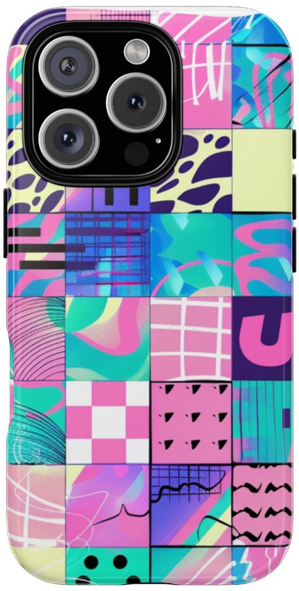 Kleurrijk Abstract Geometrisch Patroon – Telefoonhoesje Geschikt voor iPhone 16 Pro