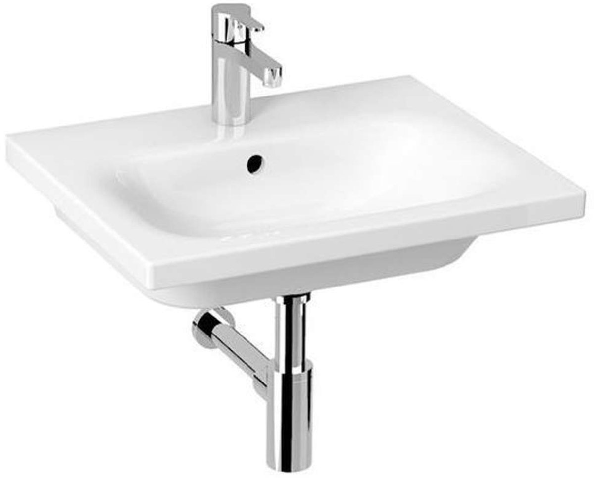 Jika Mio-N - Wastafel 55x45 cm, met overloop, met kraangat, Jika Perla, wit H8127121001041