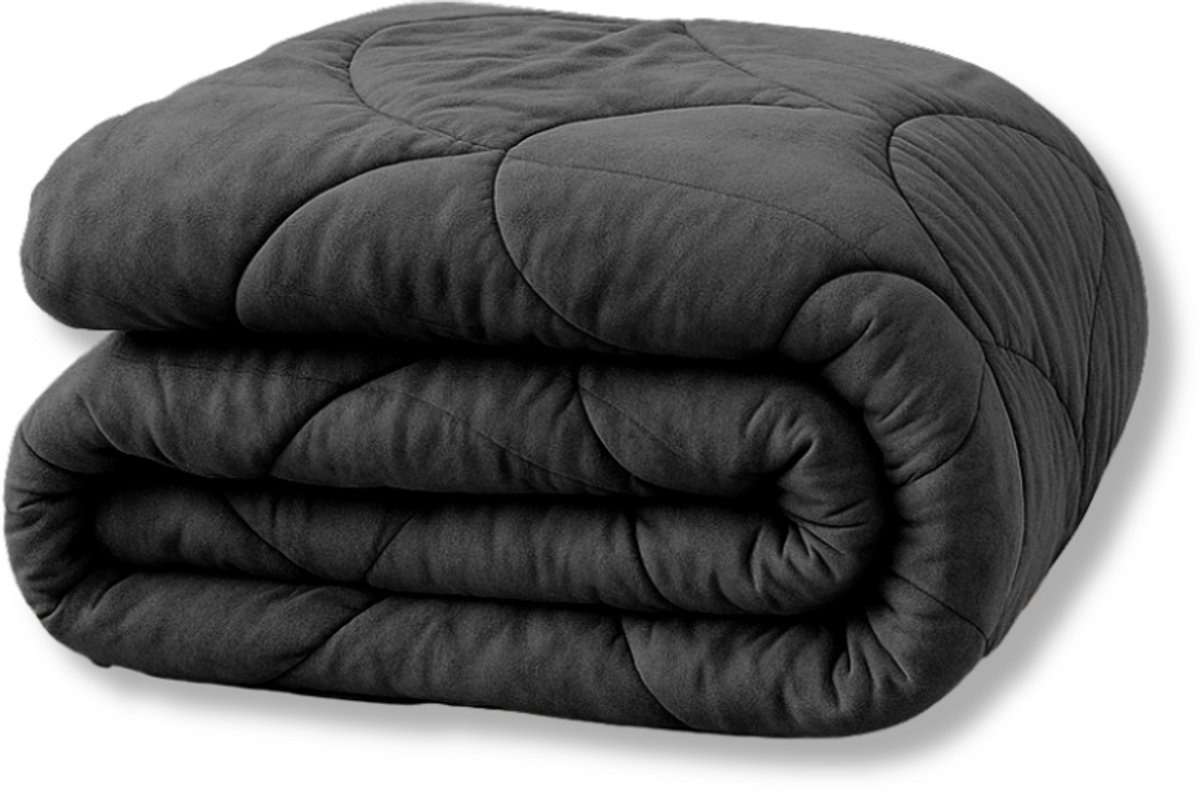 Y-NOT - Velvet Dekbed Zonder Overtrek 140x200 - Zomerdekbed - Zacht & Wasbaar - Zwart