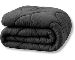 Y-NOT- Velvetbed Black 140x200 - Dekbed Zonder Overtrek - Velvet Dekbed - Wasbaar Hoesloos Dekbed - 30 dagen proefslapen - Bedrukt dekbed - Dekbed met vaste overtrek - All year winterdekbed & zomerdekbed