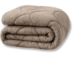 Y-NOT® - Velvetbed Taupe/Grey 200x200 - Wasbaar - geen overtrek nodig