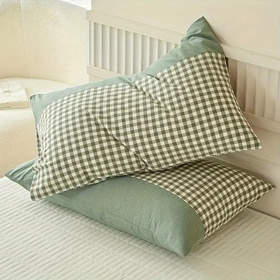 Taies d'oreiller en coton lavé, couleur coton, coton lavé, 2 pièces, rembourrage 100 % coton, taies d'oreiller pour usage domestique