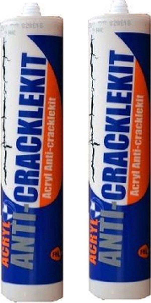 Anti Cracklekit Acryl koker 310ml kleur wit 2 stuks