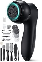 Vulpes Goods® BeautyCare - Elektrische Eeltverwijderaar PRO - Incl. 6 Eeltschijven - Eeltverwijderaars Elektrisch - Professionele Eelt Verwijderaar Set, 10 Delige Pedicureset en Reistas - Voetvijl - Usb Oplaadbaar - IPX7 Waterbestendig