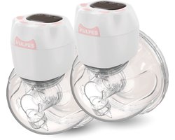 Vulpes Goods® BabyCare - Handsfree Borstkolf - Elektrische Draadloze Borstkolf – Dubbele Elektrische Kolf - Draagbaar - 2 Stuks - Incl. 60 Moedermelkbewaarzakjes, Borstvoeding informatie, Reistas & Borstschildverkleiners