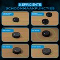 Robotstofzuiger in 6 efficiënte schoonmaakfuncties: Zigzag, Klassiek, Rand, Vlek, Max en Schema modus.