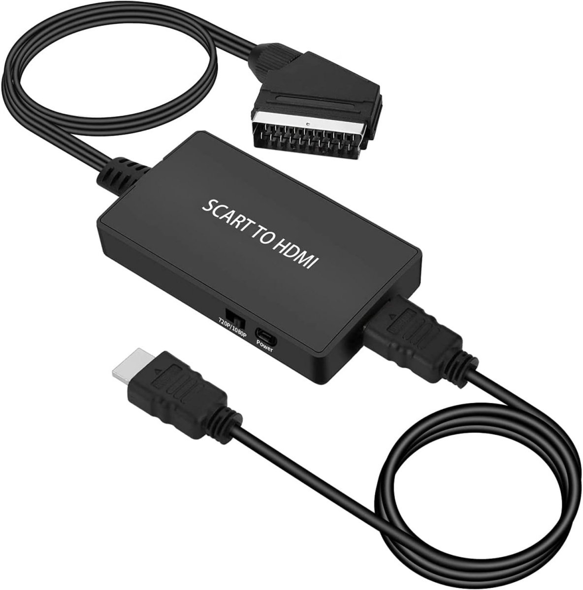 TOVBMUP SCART naar HDMI Adapter - met HDMI-kabel - Video Adapter - voor Sky/DVD/STB - speelt HDTV af - Scart naar HDMI Converter HD 1080p/720P - SCART kabel en HDMI Kabel