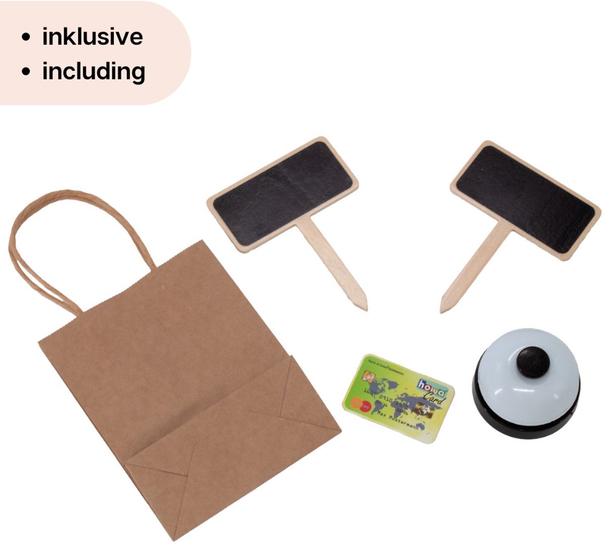 howa Speelgoed Winkeltje van Natuurlijk Hout, Beige inclusief 40 Winkel Accessoires 47559 — afbeelding 8