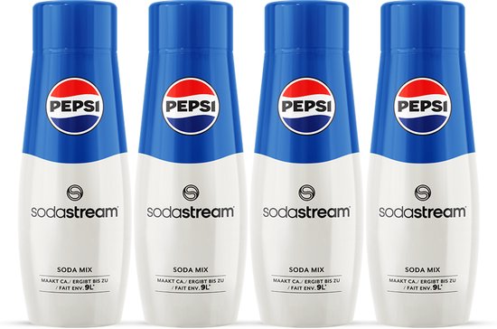 SodaStream Pepsi siropen - Cola smaak - Goed voor 36L bruisende drank - 4 stuks - 4x440ml