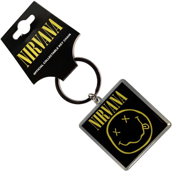 Nirvana - Happy Face Sleutelhanger - Zwart