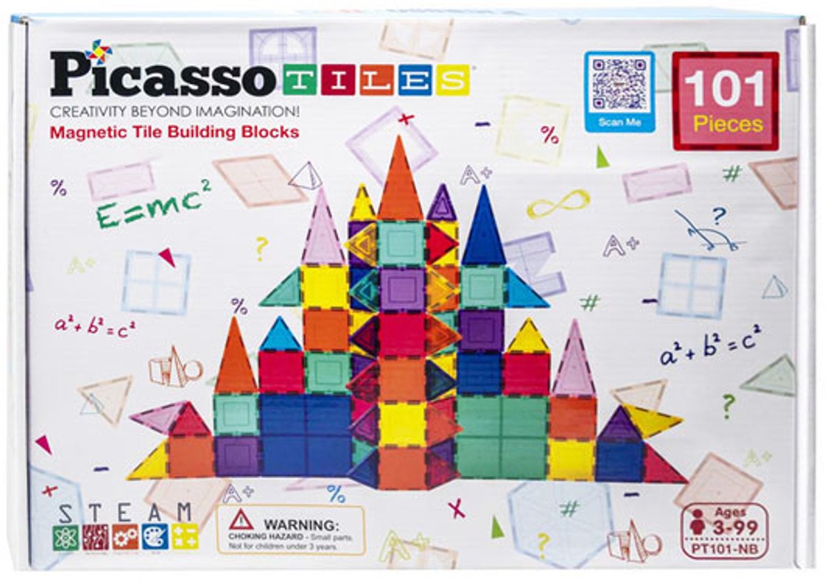 Tactic Picasso Tiles - Constructiespeelgoed - Magnetic Tiles - Magnetische Tegels - Play Set - STEM Speelgoed - Creatief Bouwspeelgoed - 101-Delig - Vanaf 3 Jaar — afbeelding 23
