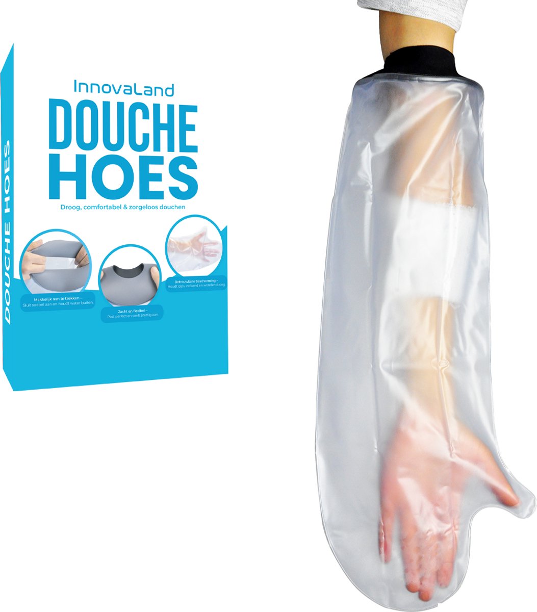 Innovaland - Douchehoes - Arm - 50 CM - 100% Waterdicht - Gipshoes - Douche Hoes - Douchezak Gips - Halve Arm - Elleboog - Onderarm - Hand