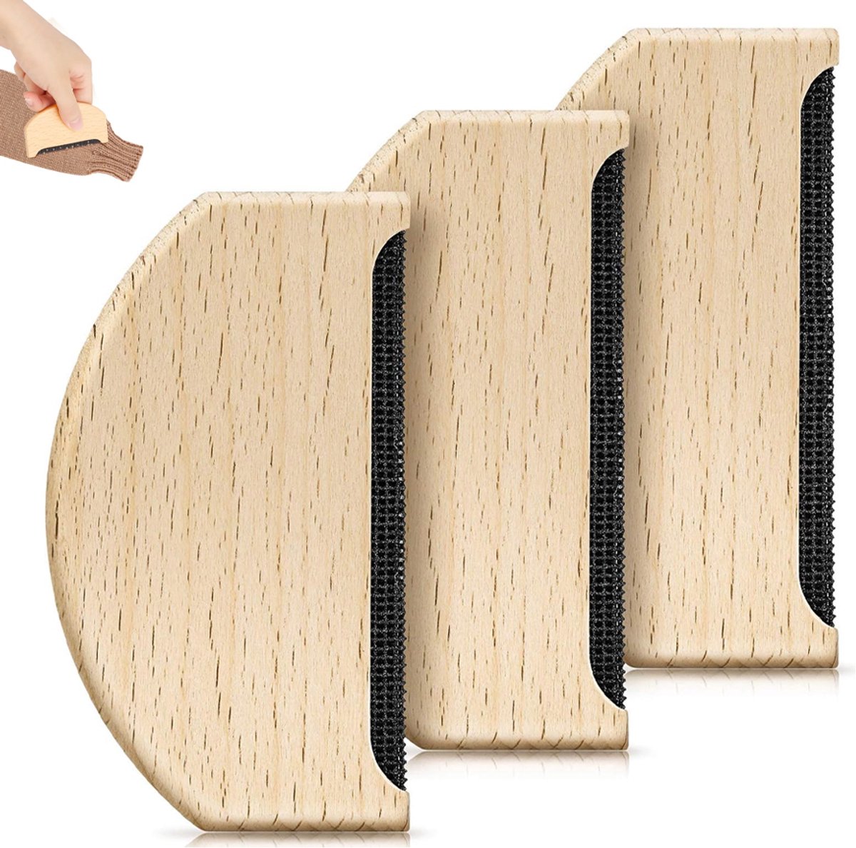 3x WolKam - Pluizenverwijderaar - Kledingborstel - Wol Ontpluizer - Cashmere kam - Pluizenroller- Huisdierhaar Verwijderaar - Handmatige Borstel - Pluizenborstel - Pluizendief - Kleefroller - Verwijdert Dierenhaar - Kleding Ontpiller - Lint Roller