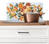 Spatscherm keuken 60x30 cm - Kookplaat achterwand Schijfjes - Fruit - Oranje - Mozaïek - Muurbeschermer - Spatwand fornuis - Hoogwaardig aluminium