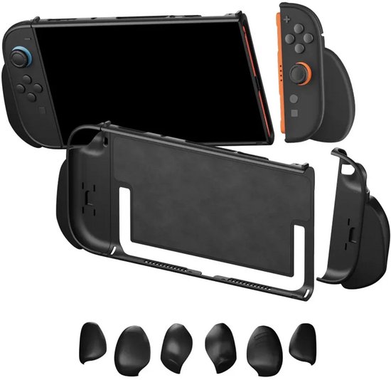 PlayCool Switch 2 GripPack Pro – Transparante Case met 3 Verwisselbare Ergonomische Grips (Feather, Balance & Anchor), Screenprotector, Beschermhoes & 6 Thumb Grips